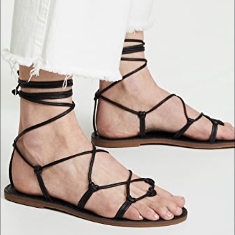 🆕 MADEWELL - Boardwalk Lace up Flat Sandal Black - 7.5